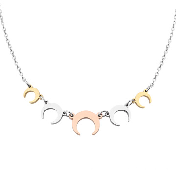New Designs Long Chain Crescent Moon Charms Necklace For Women